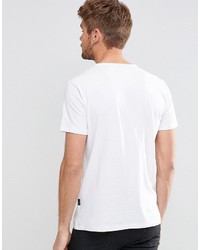 weißes bedrucktes T-Shirt mit einem Rundhalsausschnitt von Replay