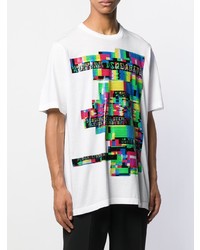 weißes bedrucktes T-Shirt mit einem Rundhalsausschnitt von DSQUARED2