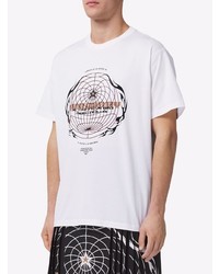 weißes bedrucktes T-Shirt mit einem Rundhalsausschnitt von Burberry