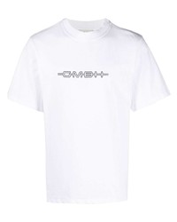 weißes bedrucktes T-Shirt mit einem Rundhalsausschnitt von Gmbh