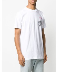 weißes bedrucktes T-Shirt mit einem Rundhalsausschnitt von Off-White