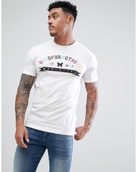 weißes bedrucktes T-Shirt mit einem Rundhalsausschnitt von Good For Nothing