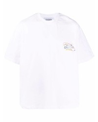 weißes bedrucktes T-Shirt mit einem Rundhalsausschnitt von goodboy
