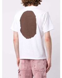weißes bedrucktes T-Shirt mit einem Rundhalsausschnitt von BAPE BLACK *A BATHING APE®