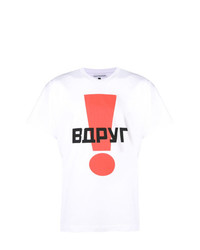 weißes bedrucktes T-Shirt mit einem Rundhalsausschnitt von Gosha Rubchinskiy