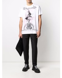 weißes bedrucktes T-Shirt mit einem Rundhalsausschnitt von Givenchy