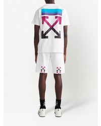 weißes bedrucktes T-Shirt mit einem Rundhalsausschnitt von Off-White