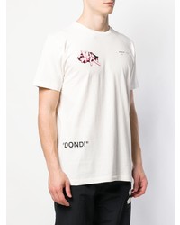 weißes bedrucktes T-Shirt mit einem Rundhalsausschnitt von Off-White