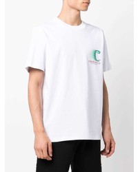 weißes bedrucktes T-Shirt mit einem Rundhalsausschnitt von Casablanca