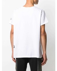 weißes bedrucktes T-Shirt mit einem Rundhalsausschnitt von Greg Lauren X Paul & Shark