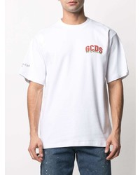 weißes bedrucktes T-Shirt mit einem Rundhalsausschnitt von Gcds