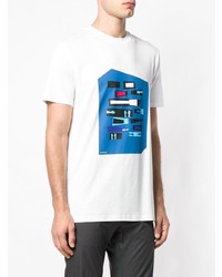 weißes bedrucktes T-Shirt mit einem Rundhalsausschnitt von Lanvin