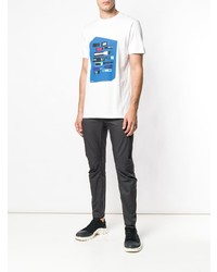 weißes bedrucktes T-Shirt mit einem Rundhalsausschnitt von Lanvin