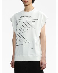 weißes bedrucktes T-Shirt mit einem Rundhalsausschnitt von MM6 MAISON MARGIELA