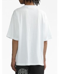 weißes bedrucktes T-Shirt mit einem Rundhalsausschnitt von Off-White