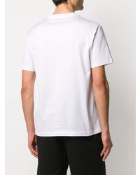 weißes bedrucktes T-Shirt mit einem Rundhalsausschnitt von Les Hommes