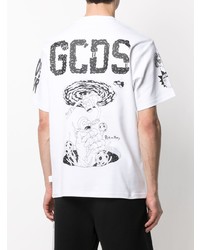 weißes bedrucktes T-Shirt mit einem Rundhalsausschnitt von Gcds