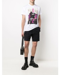 weißes bedrucktes T-Shirt mit einem Rundhalsausschnitt von DSQUARED2