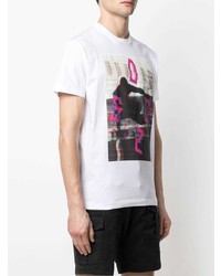 weißes bedrucktes T-Shirt mit einem Rundhalsausschnitt von DSQUARED2