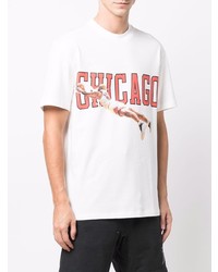 weißes bedrucktes T-Shirt mit einem Rundhalsausschnitt von Ih Nom Uh Nit