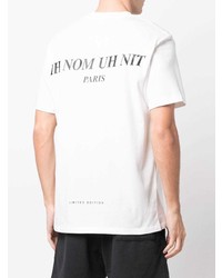 weißes bedrucktes T-Shirt mit einem Rundhalsausschnitt von Ih Nom Uh Nit