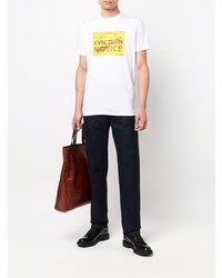 weißes bedrucktes T-Shirt mit einem Rundhalsausschnitt von DSQUARED2