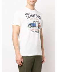 weißes bedrucktes T-Shirt mit einem Rundhalsausschnitt von Vilebrequin