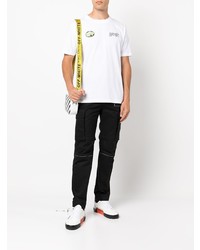 weißes bedrucktes T-Shirt mit einem Rundhalsausschnitt von Off-White