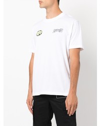 weißes bedrucktes T-Shirt mit einem Rundhalsausschnitt von Off-White