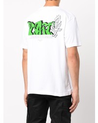 weißes bedrucktes T-Shirt mit einem Rundhalsausschnitt von Off-White