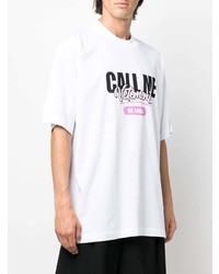 weißes bedrucktes T-Shirt mit einem Rundhalsausschnitt von Vetements