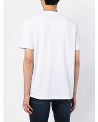 weißes bedrucktes T-Shirt mit einem Rundhalsausschnitt von 7 For All Mankind