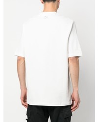 weißes bedrucktes T-Shirt mit einem Rundhalsausschnitt von Lacoste