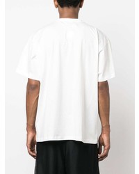 weißes bedrucktes T-Shirt mit einem Rundhalsausschnitt von MM6 MAISON MARGIELA