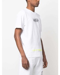 weißes bedrucktes T-Shirt mit einem Rundhalsausschnitt von Off-White