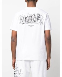 weißes bedrucktes T-Shirt mit einem Rundhalsausschnitt von Off-White