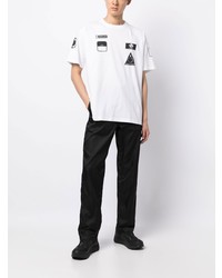 weißes bedrucktes T-Shirt mit einem Rundhalsausschnitt von Anrealage