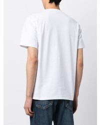 weißes bedrucktes T-Shirt mit einem Rundhalsausschnitt von Endless Joy