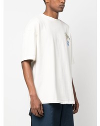 weißes bedrucktes T-Shirt mit einem Rundhalsausschnitt von Rhude