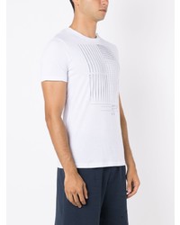 weißes bedrucktes T-Shirt mit einem Rundhalsausschnitt von Armani Exchange