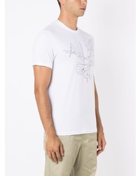 weißes bedrucktes T-Shirt mit einem Rundhalsausschnitt von Armani Exchange