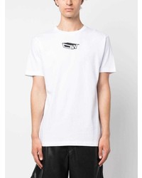 weißes bedrucktes T-Shirt mit einem Rundhalsausschnitt von Off-White