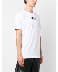 weißes bedrucktes T-Shirt mit einem Rundhalsausschnitt von Off-White