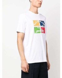 weißes bedrucktes T-Shirt mit einem Rundhalsausschnitt von Paul & Shark