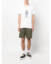 weißes bedrucktes T-Shirt mit einem Rundhalsausschnitt von Polo Ralph Lauren