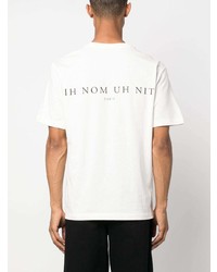 weißes bedrucktes T-Shirt mit einem Rundhalsausschnitt von Ih Nom Uh Nit