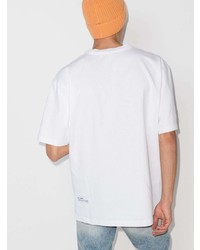 weißes bedrucktes T-Shirt mit einem Rundhalsausschnitt von Heron Preston