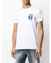 weißes bedrucktes T-Shirt mit einem Rundhalsausschnitt von Paul Smith