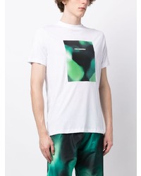 weißes bedrucktes T-Shirt mit einem Rundhalsausschnitt von Karl Lagerfeld