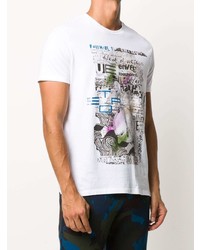 weißes bedrucktes T-Shirt mit einem Rundhalsausschnitt von Etro